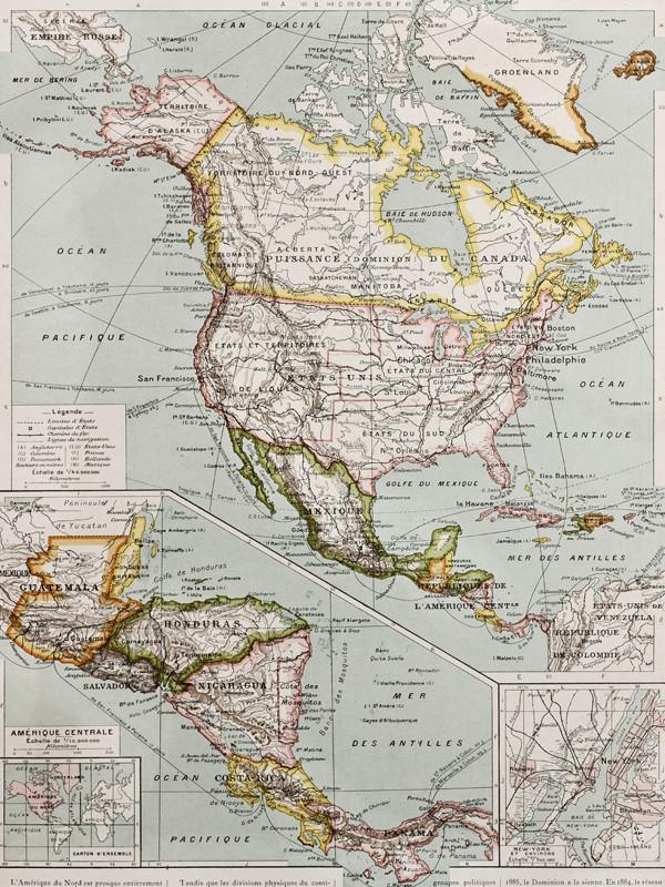 Old Northern and Central America Map Wall Mural-Maps-Eazywallz