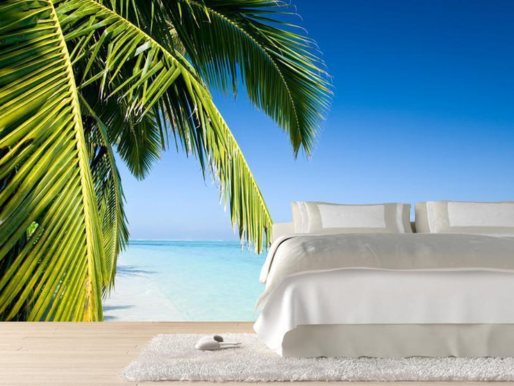 Palm tree on a tropical beach Wall Mural-Tropical & Beach-Eazywallz