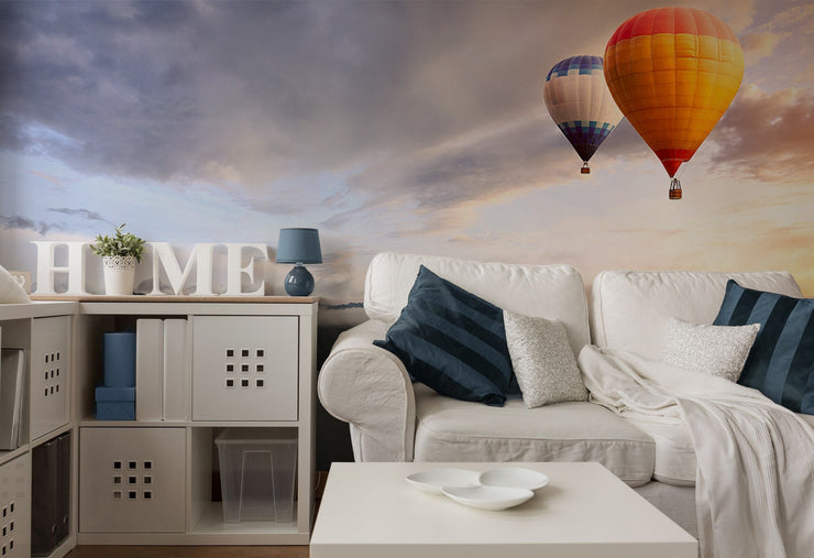 Panoramic Hot Air Balloons Wall Mural-Landscapes & Nature-Eazywallz