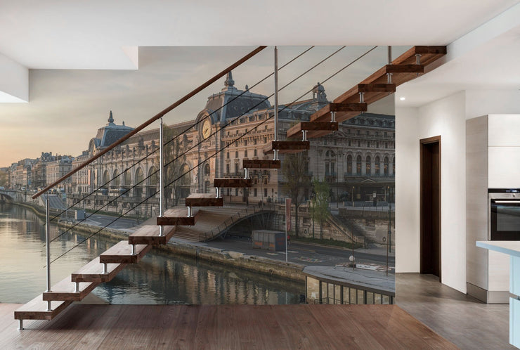 Panoramic Musée d'Orsay Wall Mural-Black & White,Buildings & Landmarks,Cityscapes,Panoramic,Staff Favourite Murals-Eazywallz