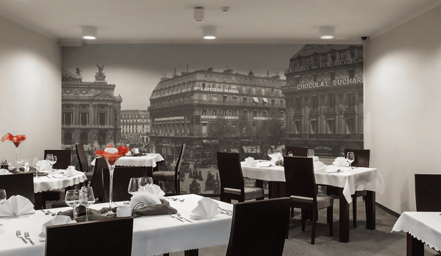 Panoramic Vintage Paris Scene Wall Mural-Landscapes & Nature,Panoramic-Eazywallz