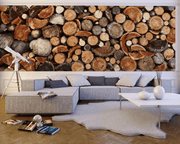 Pile of Chopped Fire Wood Wall Mural-Landscapes & Nature,Textures-Eazywallz