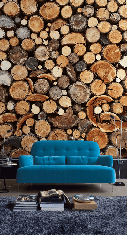 Pile of Chopped Fire Wood Wall Mural-Landscapes & Nature,Textures-Eazywallz