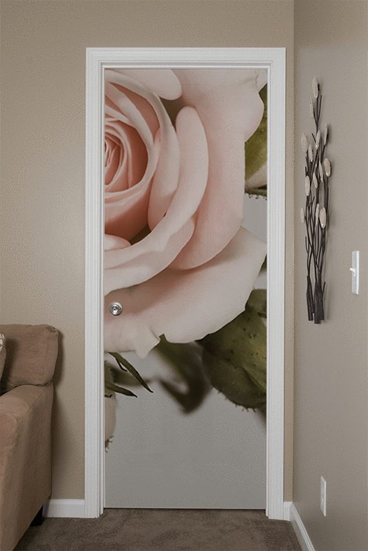 Pink Rose Door Mural-Florals,Macro-Eazywallz