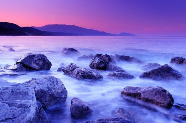 Purple Sunset Wall Mural-Tropical & Beach,Landscapes & Nature-Eazywallz