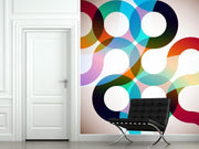 Rainbow Circles Mural-Abstract,Modern Graphics-Eazywallz