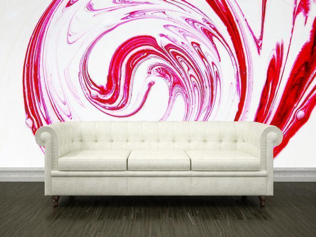 Red paint spiral Wall Mural-Abstract-Eazywallz