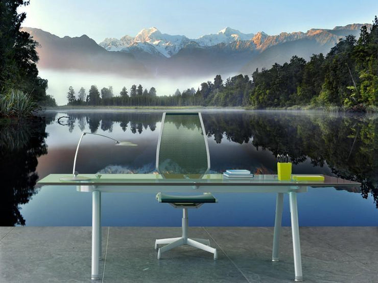 Reflection of Lake Matheson Wall Mural-Landscapes & Nature-Eazywallz