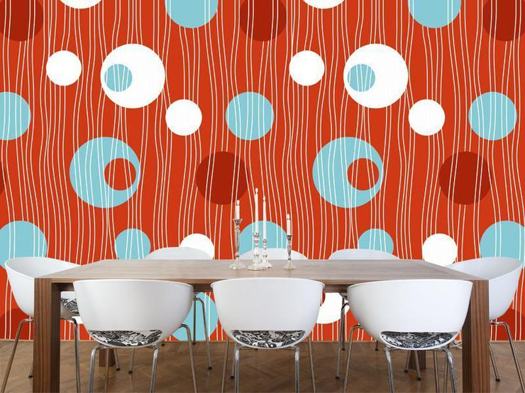 Retro circles pattern Wall Mural-Patterns-Eazywallz