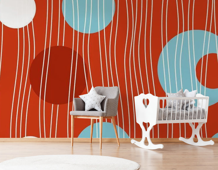 Retro Circles Pattern Wallpaper Mural