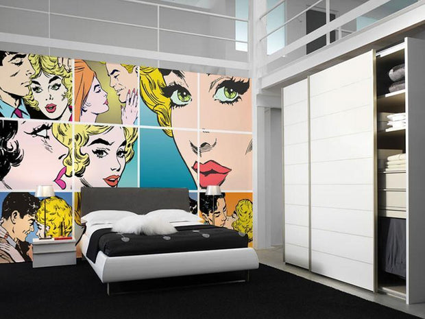 Retro Couples Wall Mural-Vintage,Modern Graphics,Staff Favourite Murals-Eazywallz