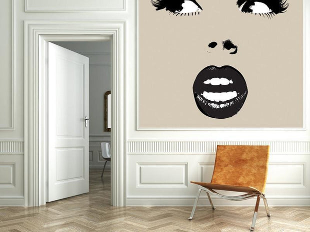 Retro sexy face Wall Mural-Vintage,Modern Graphics,Featured Category of the Month-Eazywallz