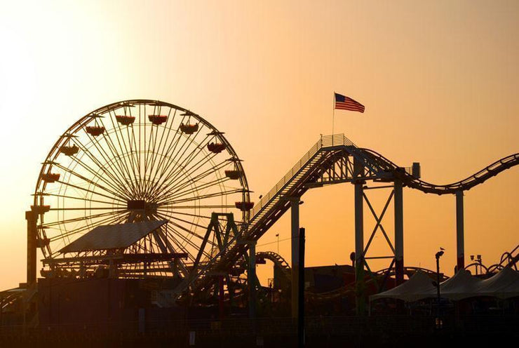 Santa Monica Pier Wall Mural-Buildings & Landmarks,Cityscapes,Landscapes & Nature,Transportation,Urban-Eazywallz