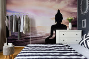 Silhouette of Buddha at the beach Wall Mural-Landscapes & Nature,Zen,Tropical & Beach-Eazywallz