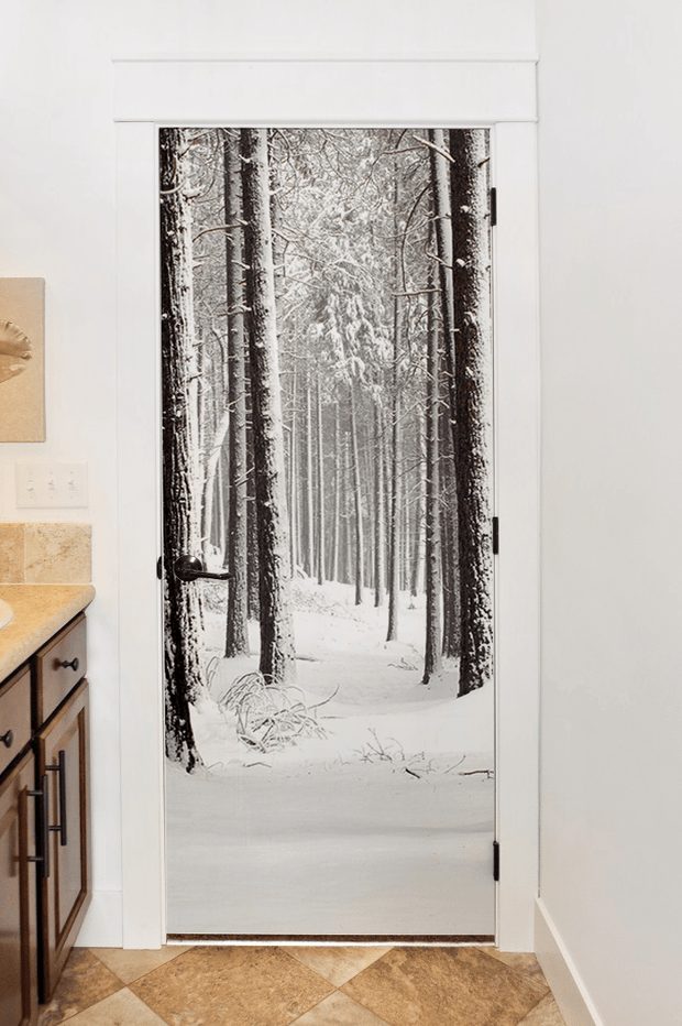Snow Forest Door Mural-Landscapes & Nature-Eazywallz