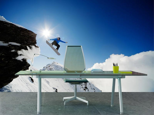 Snowboarder in the air Wall Mural-Sports-Eazywallz