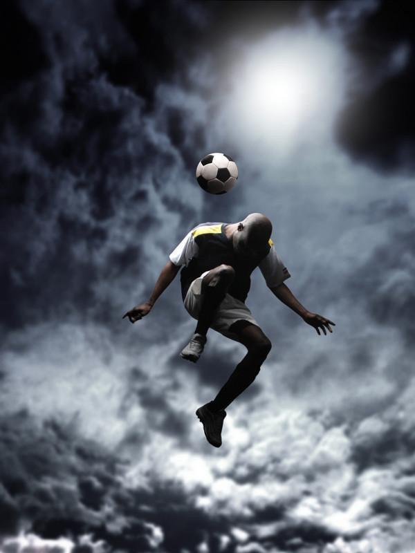 Soccer player jumping Wall Mural-Sports-Eazywallz