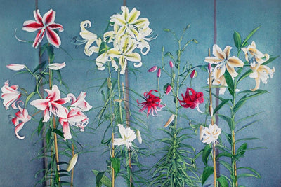 Standing Japanese Lily Flowers Mural-Patterns-Eazywallz