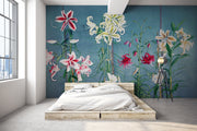 Standing Japanese Lily Flowers Mural