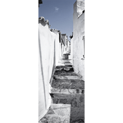 Street in Greece Door Mural-Black & White,Buildings & Landmarks-Eazywallz
