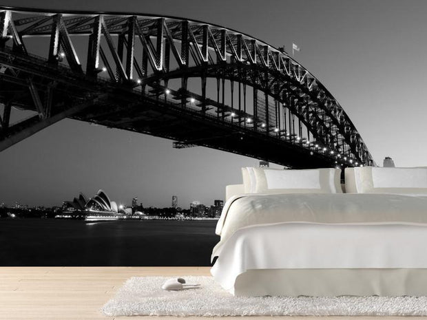 Sydney Harbour Bridge at night, Australia Wall Mural-Buildings & Landmarks,Cityscapes-Eazywallz