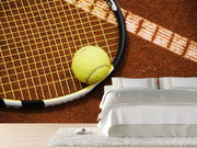 Tennis racket and ball on clay Wall Mural-Sports-Eazywallz