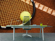 Tennis racket and ball on clay Wall Mural-Sports-Eazywallz