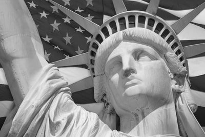 The Statue of Liberty, USA Wall Mural-Black & White,Buildings & Landmarks,Featured Category-Eazywallz