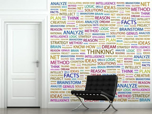 Thinking Wall Mural-Patterns,Modern Graphics,Words-Eazywallz