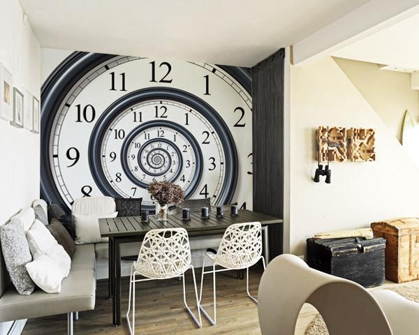 Time Spiral Mural-Abstract,Black & White,Sci-Fi & Fantasy-Eazywallz