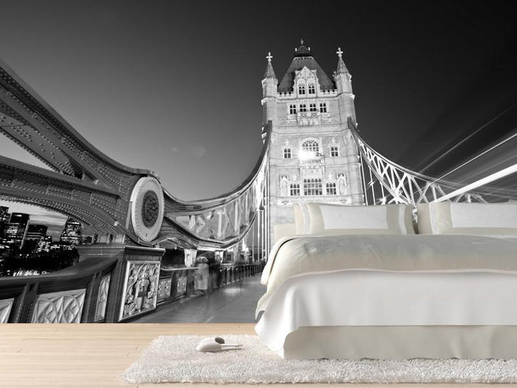 Tower Bridge in black and white Wall Mural-Black & White,Buildings & Landmarks,Urban-Eazywallz