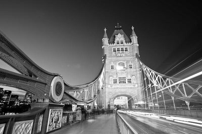 Tower Bridge in black and white Wall Mural-Black & White,Buildings & Landmarks,Urban-Eazywallz