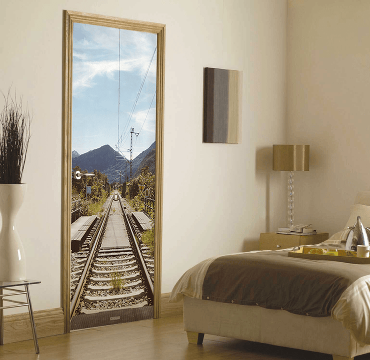 Train Rail Door Mural-Cityscapes,Transportation-Eazywallz