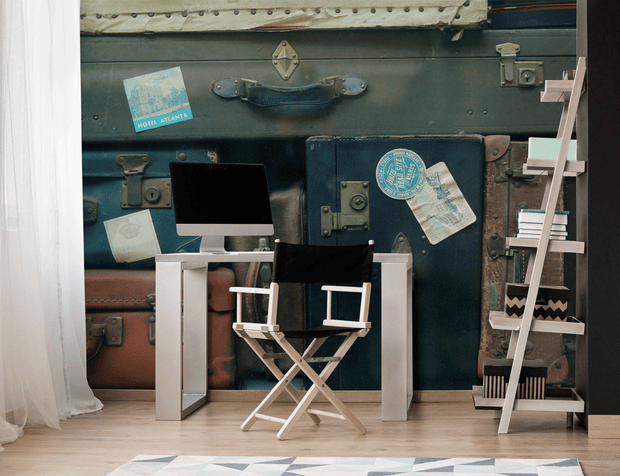 Travelling Suitcases Wall Mural-Vintage-Eazywallz