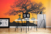 Tree Under Sunset Wall Mural-Landscapes & Nature-Eazywallz