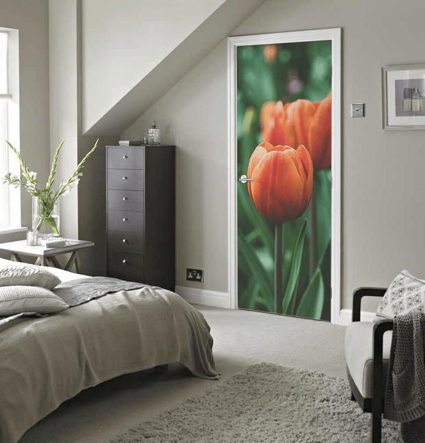 Tulip Flower Door Mural-Florals,Macro-Eazywallz