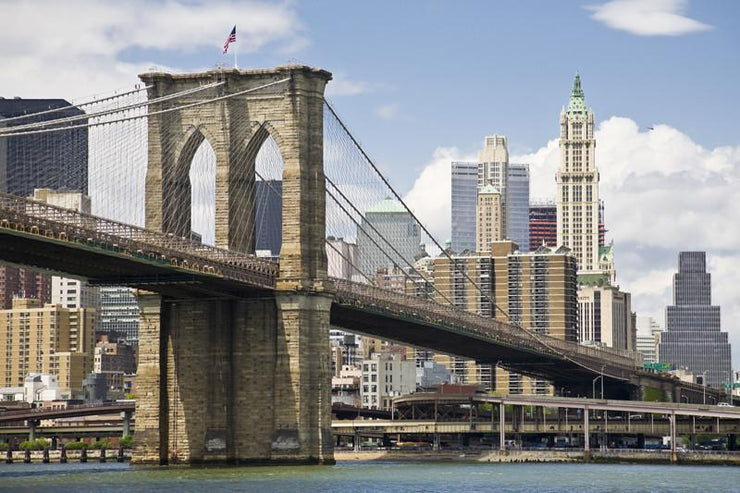 View of Brooklyn bridge and Manhattan Wall Mural-Cityscapes,Featured Category-Eazywallz