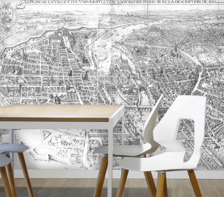 Vintage 1615 Map of Paris Wall Mural-Maps-Eazywallz