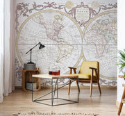 Vintage 1782 World Map Wall Mural-Maps-Eazywallz