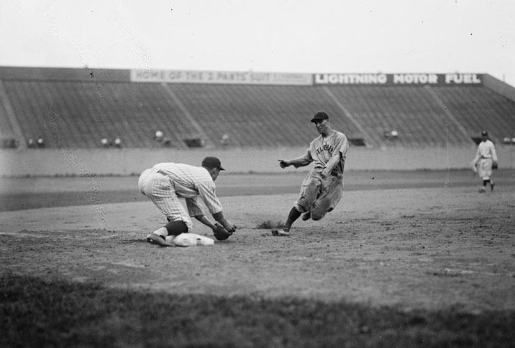 Vintage Baseball Slide Mural Wallpaper-Sports-Eazywallz