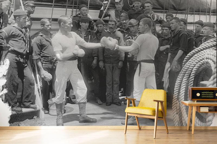 Vintage Boxing Match Wall Mural-Sports-Eazywallz