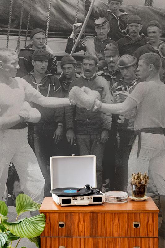 Vintage Boxing Match Wall Mural-Sports-Eazywallz