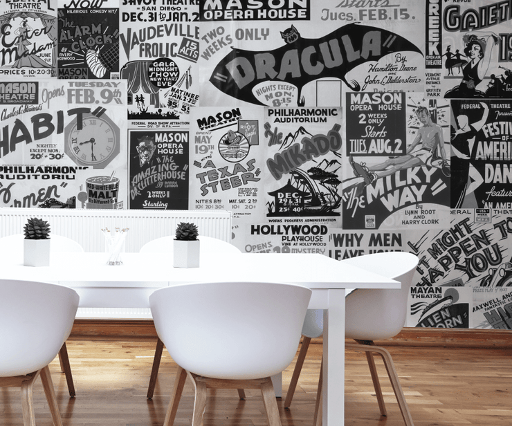Vintage Broadway Posters Wall Mural-Urban,Textures,Modern Graphics-Eazywallz