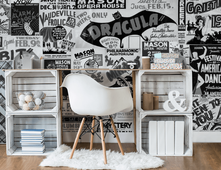 Vintage Broadway Posters Wall Mural-Urban,Textures,Modern Graphics-Eazywallz