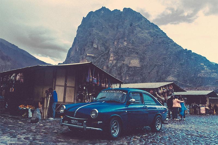 Vintage Car in a Village Wall Mural-Landscapes & Nature-Eazywallz
