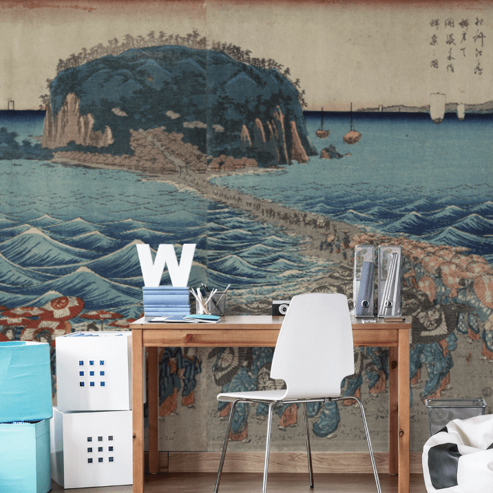 Vintage Japanese Shrine Voyage Wall Mural-Vintage-Eazywallz