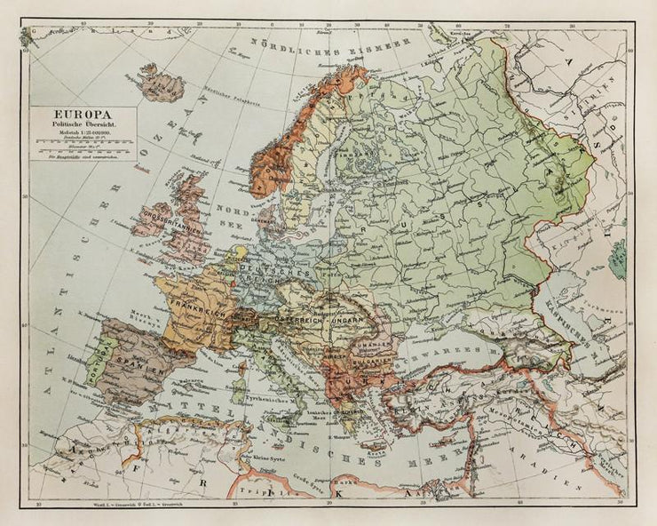 Vintage Map of Europe Wall Mural-Maps-Eazywallz