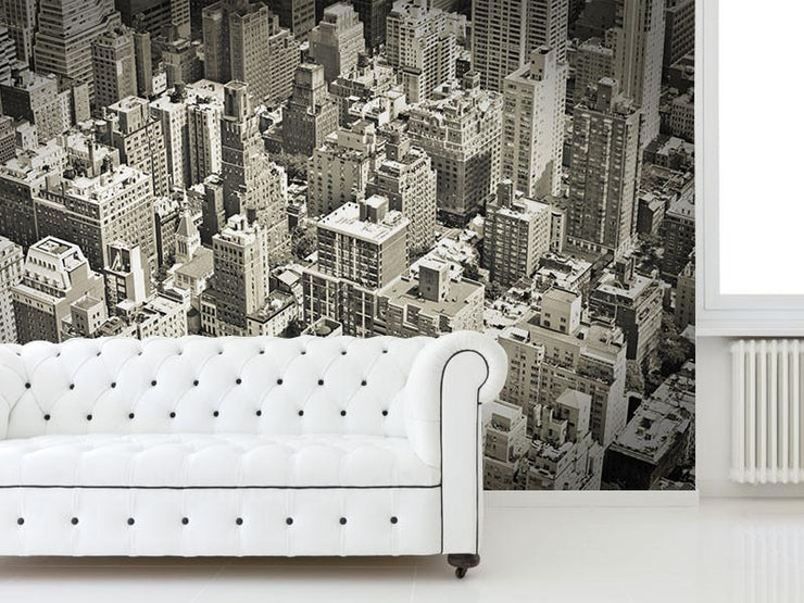 Vintage Monochrome of New York Wall Mural-Cityscapes,Vintage,Featured Category-Eazywallz