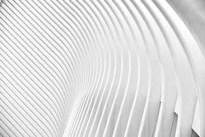 White Curved Architectural Wallpaper Mural-Abstract,Black & White,Buildings & Landmarks,Urban-Eazywallz