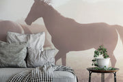 Wild Horses Wallpaper Mural-Animals & Wildlife,Black & White-Eazywallz